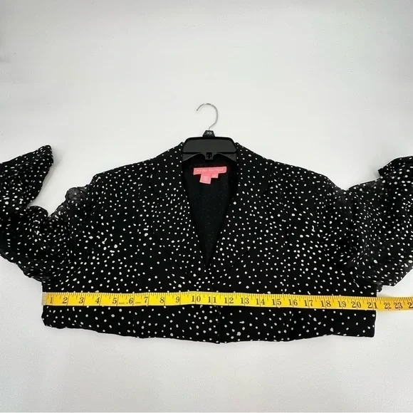 Maggie Boutique Vintage Black/White 100% Silk Lined Blouse Women’s Size 14 - Picture 11 of 14